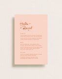 Blush Wedding Menu, Rendezvous