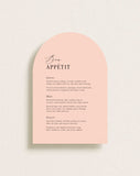 Bon Appetit Menu Arch Blush, Bliss