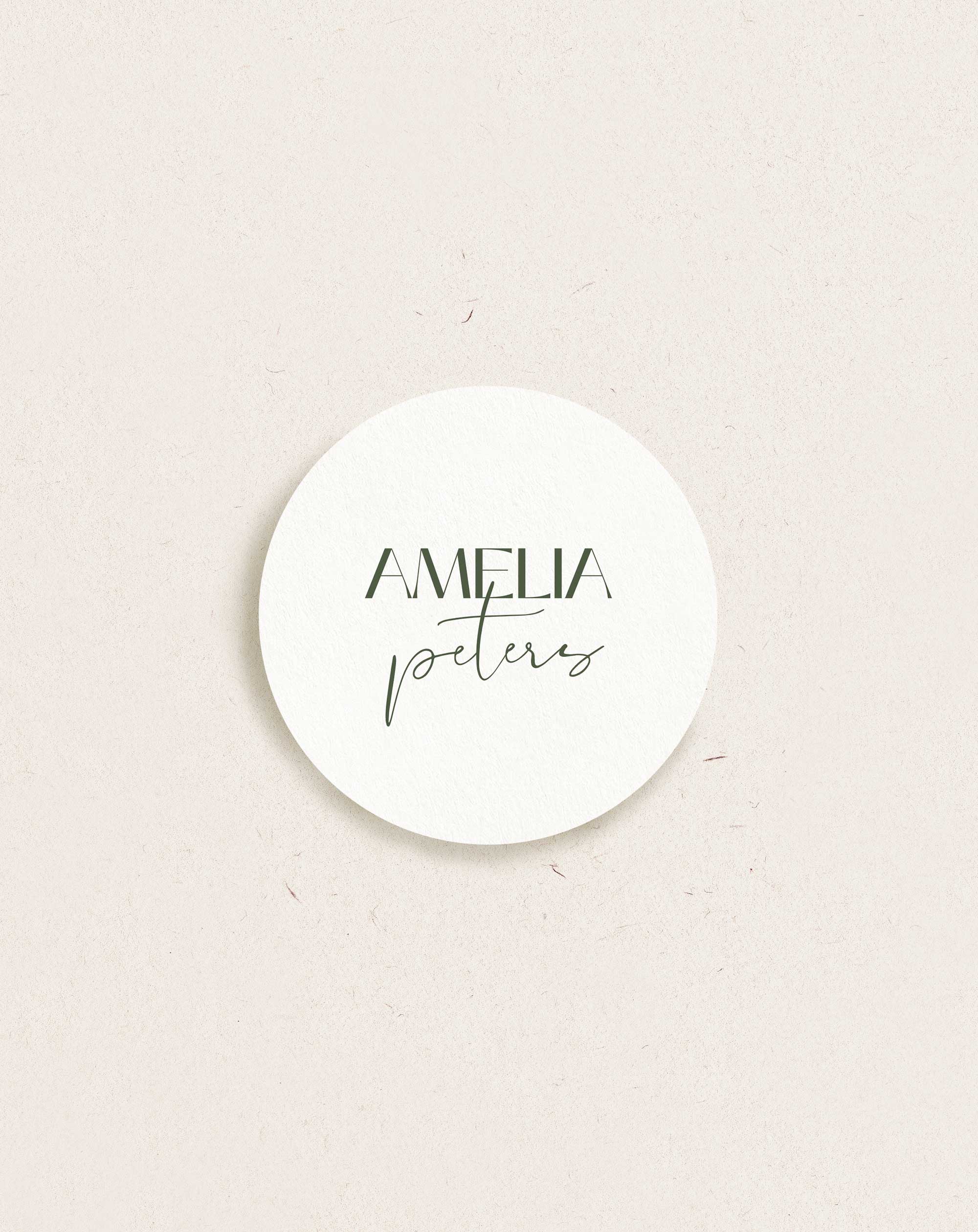 Round Place Card White, Moderna