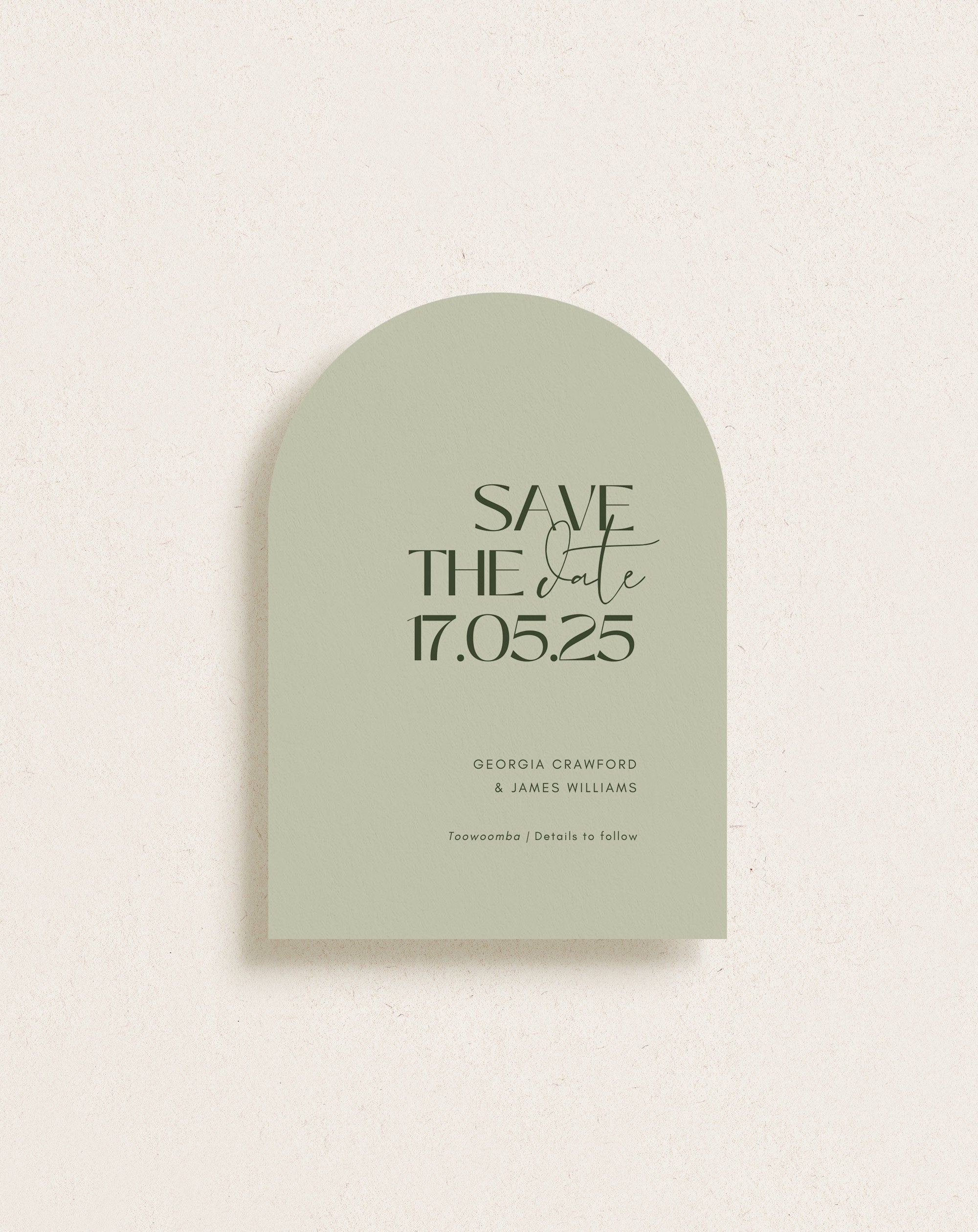 Save The Date Arch Matcha, Moderna