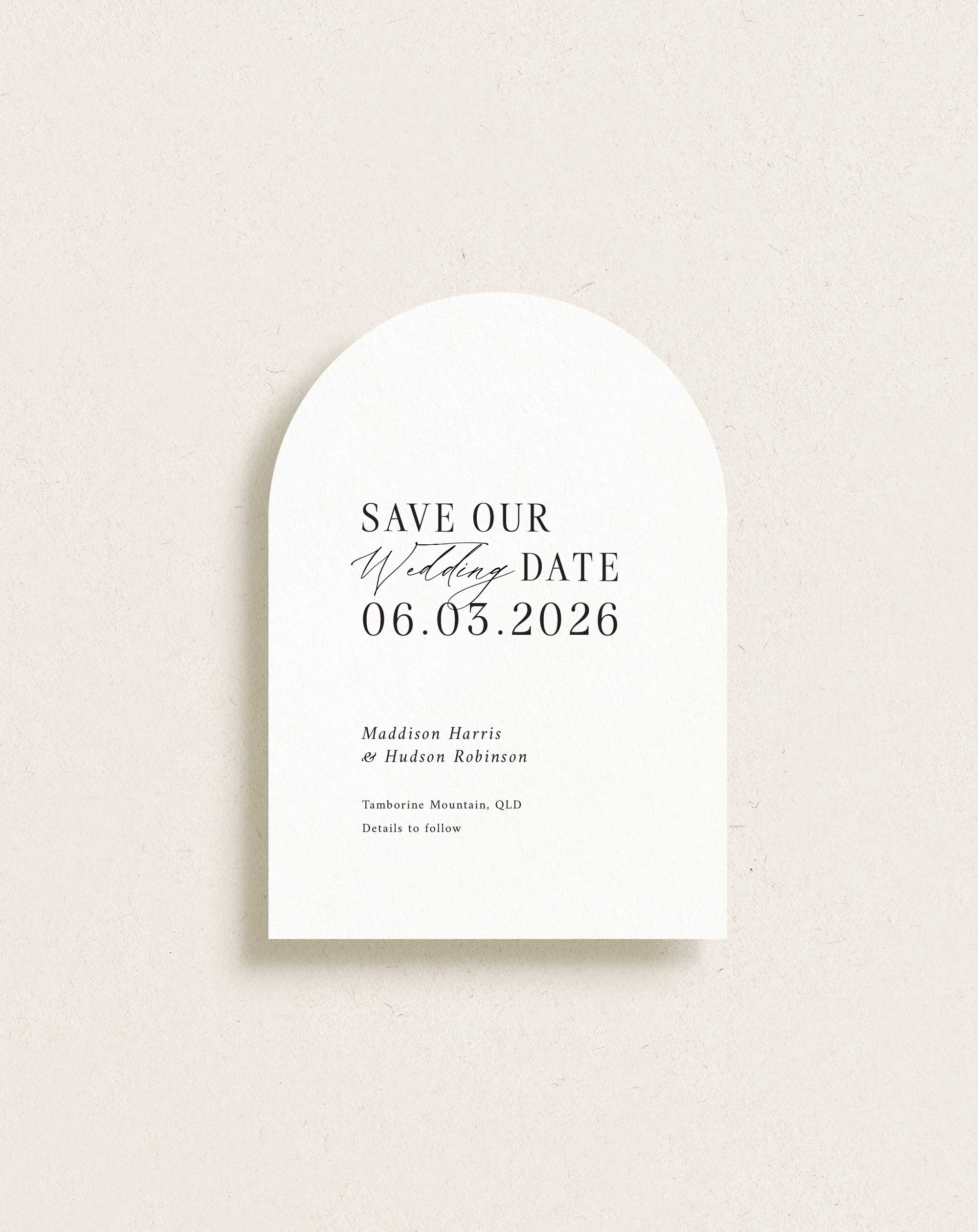 Save The Date Arch White, Bliss