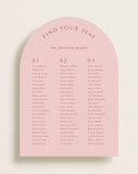 Seating Chart Sign Arch Rosa, Lovers